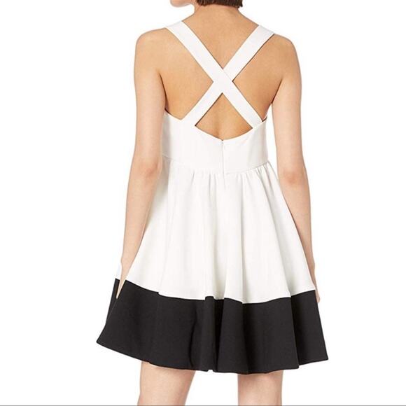 Revole Milly Colorblock Fit & Flare Riley Mini Dress White Black Size 6 - Picture 3 of 7